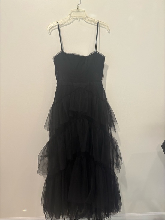 BCBGMaxAzria Dresses & Skirts - BCBG MAXAzria Black Tiered Tulle Dress with Spaghetti Straps